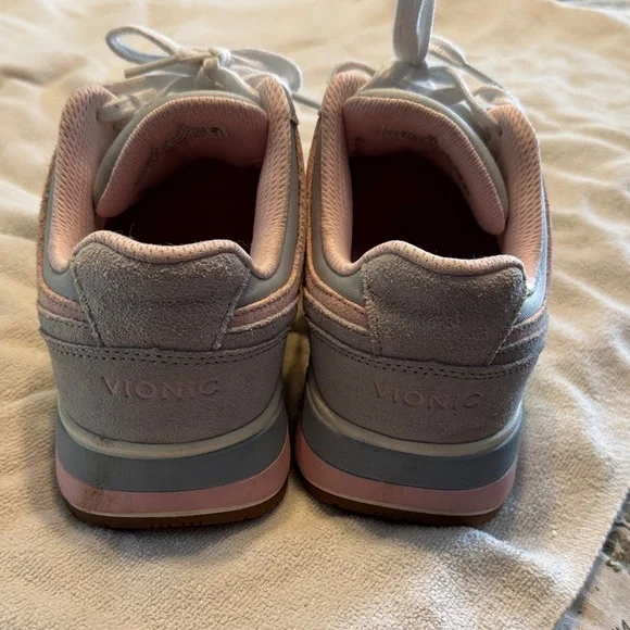 Vionic Women's Gray and Pink Casual Lace-Up Sneaker - Picture 3 of 4